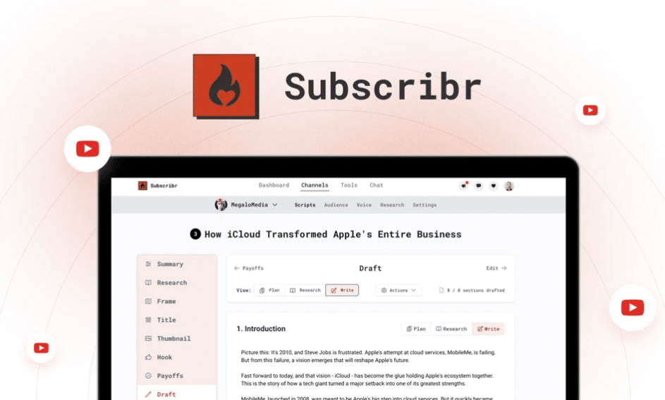 The Best YouTube Scriptwriting Tool? Subscribr Lifetime Deal (AppSumo)